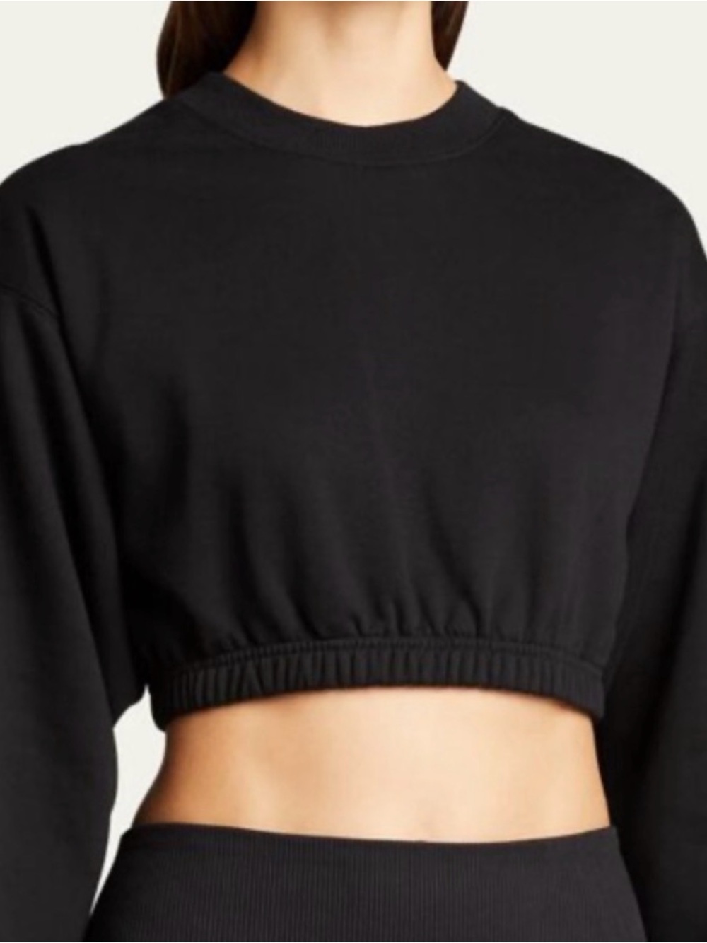 Alo yoga Cropped Devotion Crewneck Pullover - Black